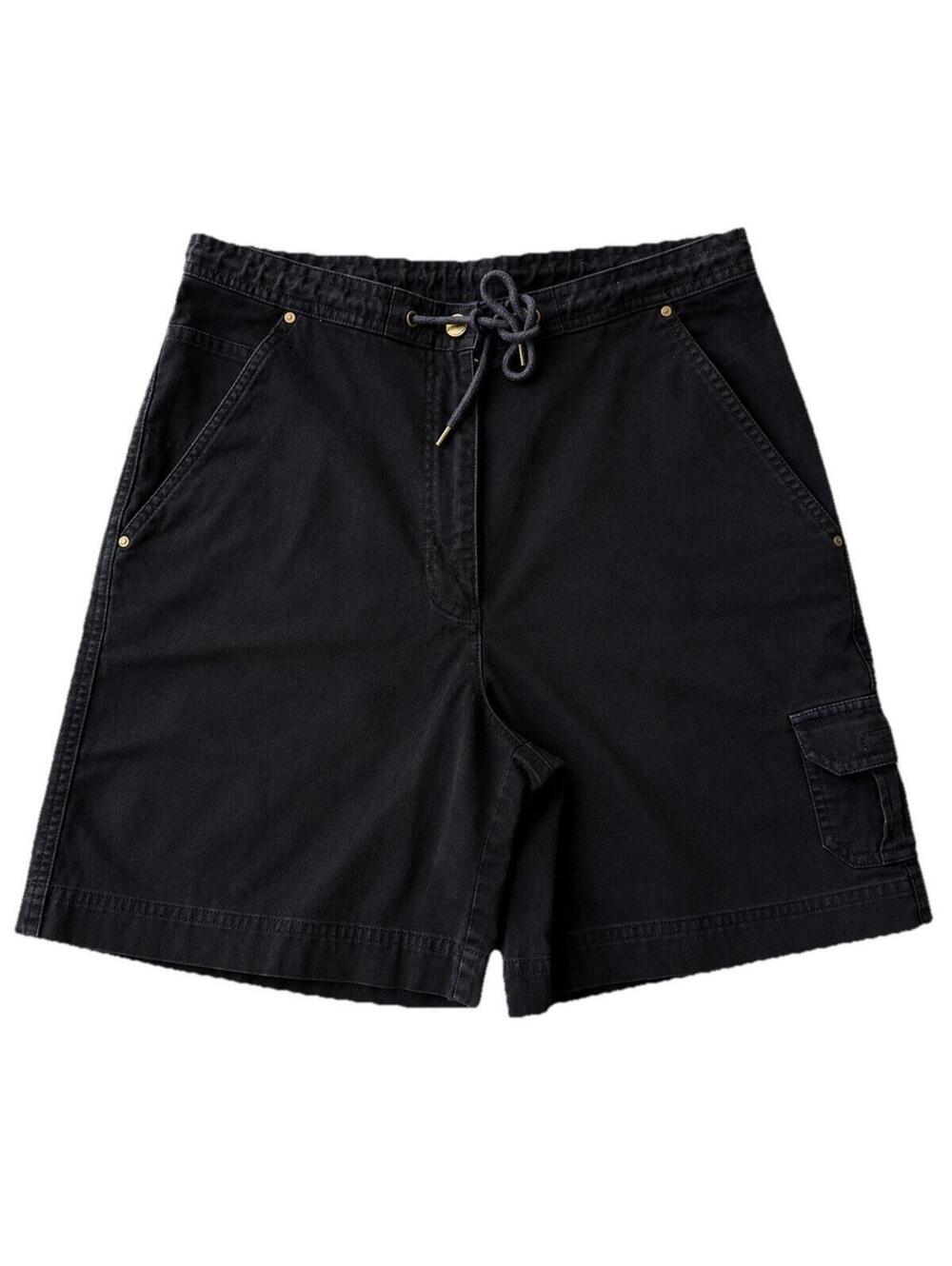 Lauren Ralph Lauren Women’s Black Cotton Cargo Shorts Size 8 Drawstring Vintage